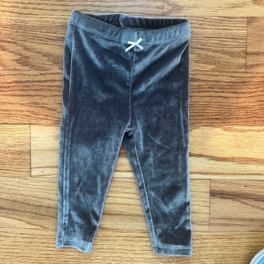 Pink Chicken 3-6M charcoal Stretch Velvet Legging